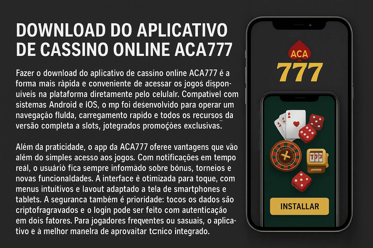 Baixar o ACA777 Cassino App