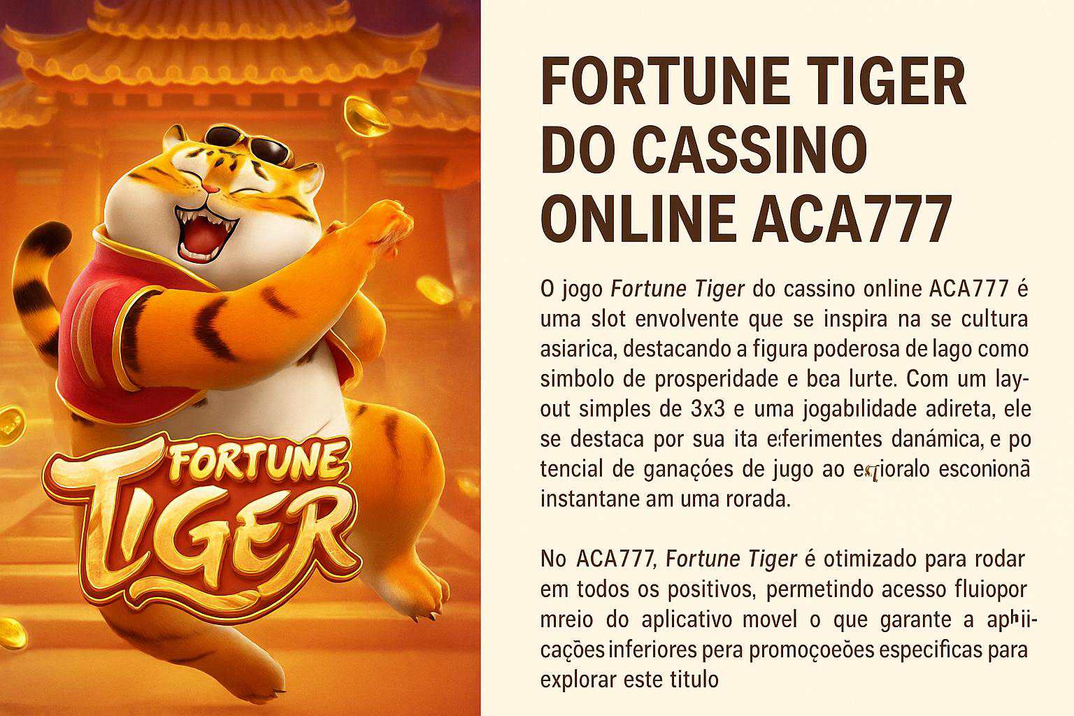 Fortune Tiger é um jogo imperdível no ACA777 Casino