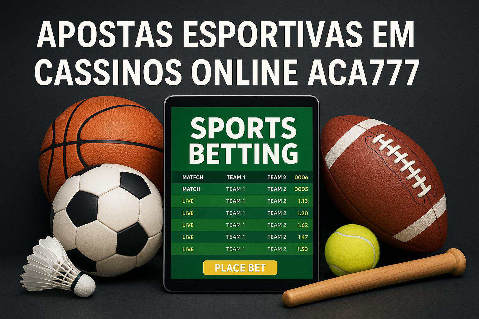 Apostas esportivas no cassino online ACA777