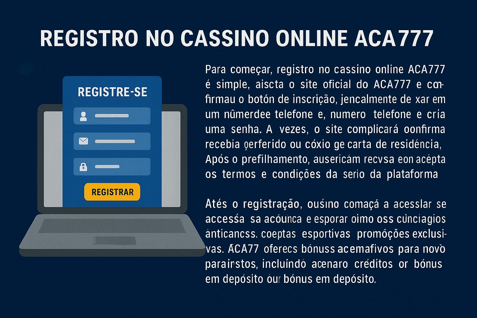 Não Perca tempo, o rRgistro na site ACA777